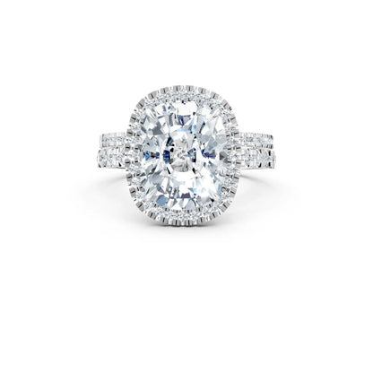 Radiant Cushion-Cut Double Pave Halo Diamond Ring Forever For Love