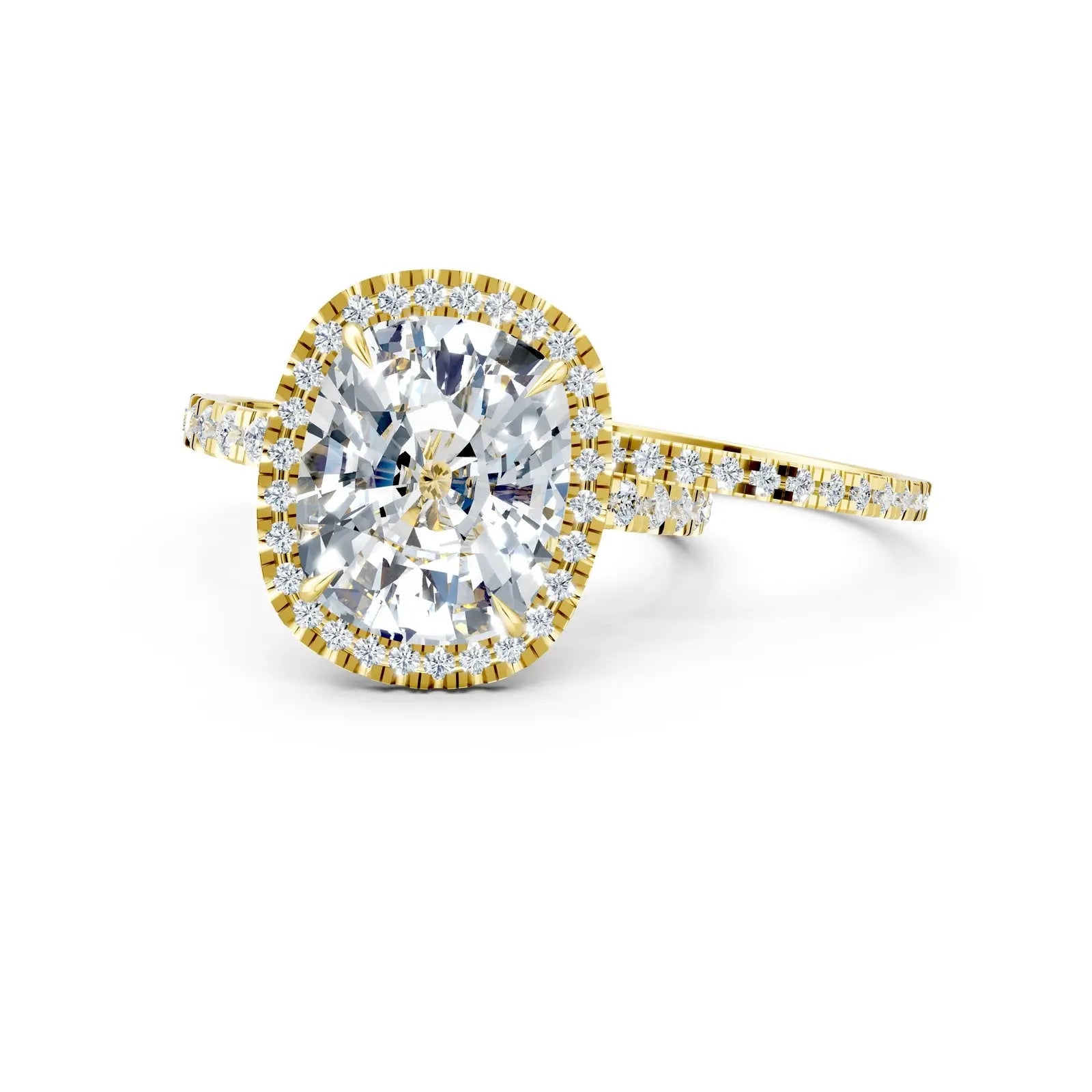 Radiant Cushion-Cut Double Pave Halo Diamond Ring Forever For Love