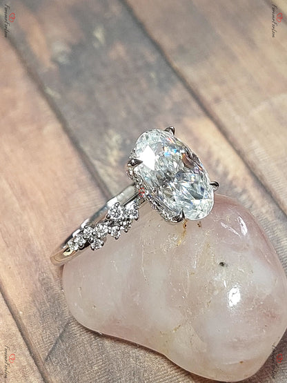 3 Ct Oval Diamond, Moissanite Engagement Ring