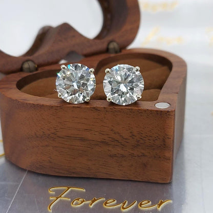 8 Karat Gesamtgewicht E Farbe VVS2 Reinheit IGI-zertifizierte runde im Labor gezüchtete Diamant-Ohrstecker, 14 Karat Weißgold, perfektes Geschenk für sie.