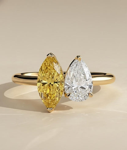 4 Ct Pear Lab Diamond Engagement Ring