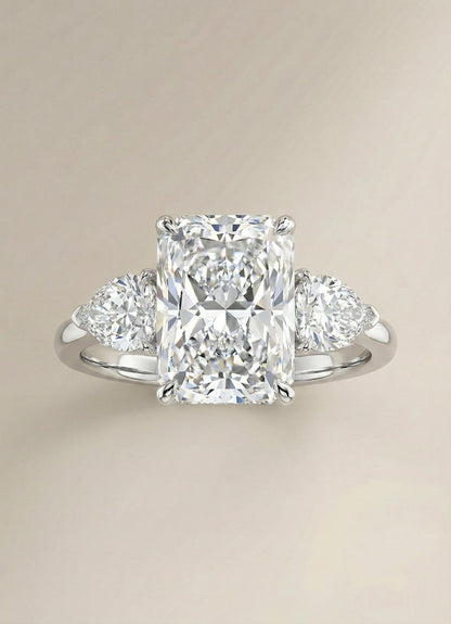 5 Ct IGI Certified Radiant Lab Diamond Three Stone Ring
