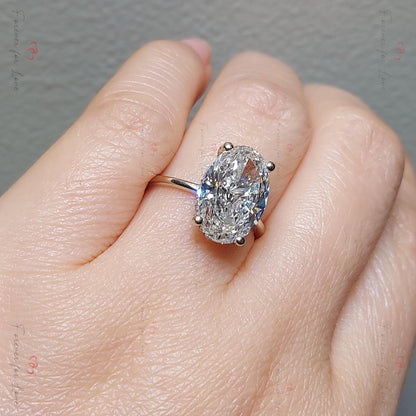 Oval Lab Diamond Solitaire Engagement Ring