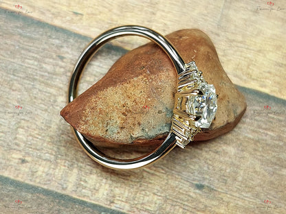 Hexagon Moissanite Engagement Ring