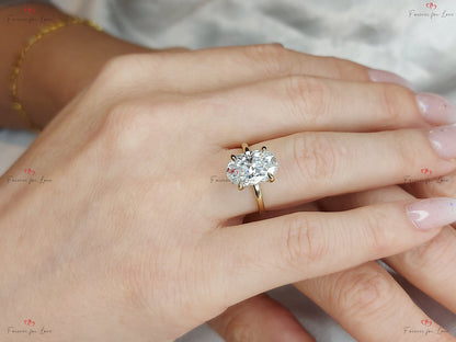 4 Ct Oval Moissanite Engagement Ring