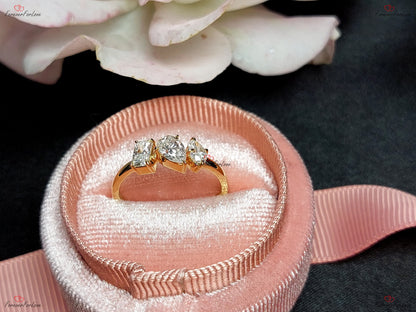 Oval Diamond, Moissanite Three Stone Engagement Ring