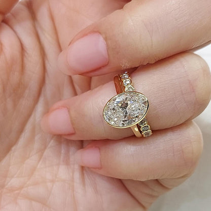 3.1 Ct Oval Lab Diamond Engagement Ring