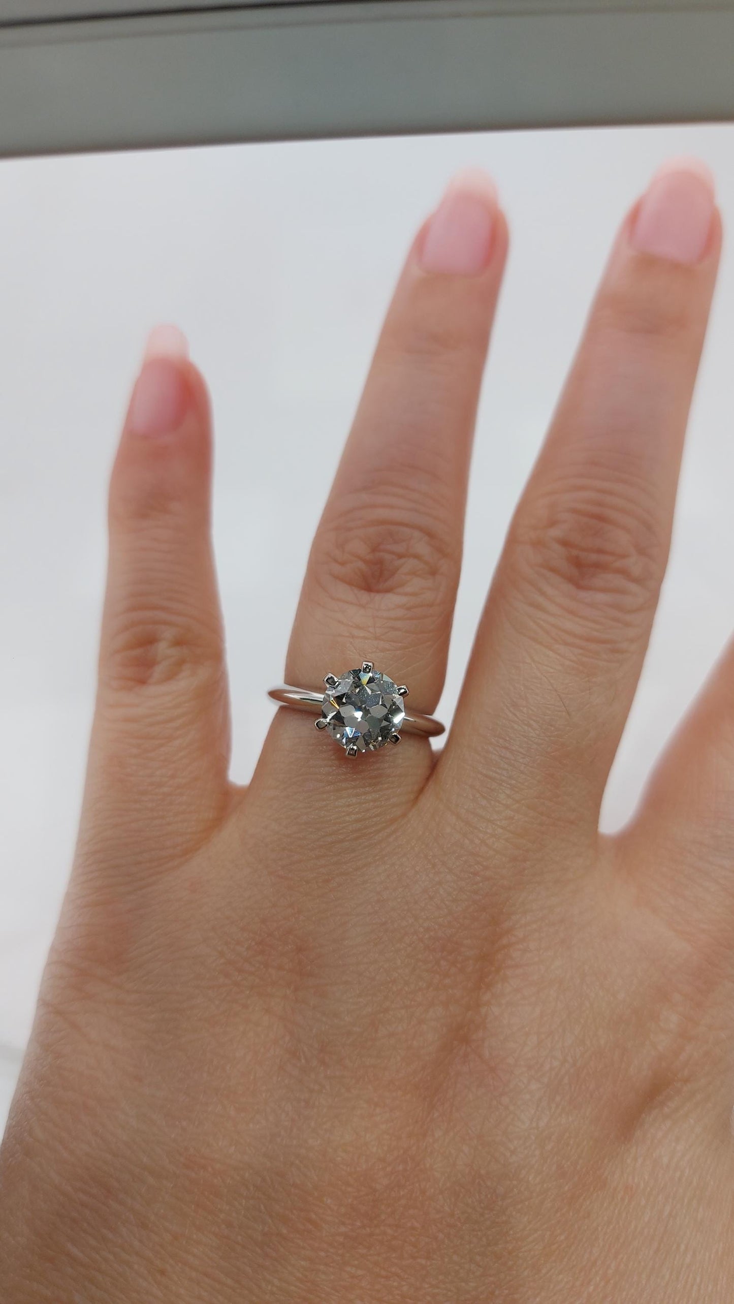 2 Ct Round Diamond Solitaire Engagement Ring Round cut 1Ct Moissanite Brilliant Cut engagement ring in 935 Argentium Silver — custom handcrafted by Forever For Love