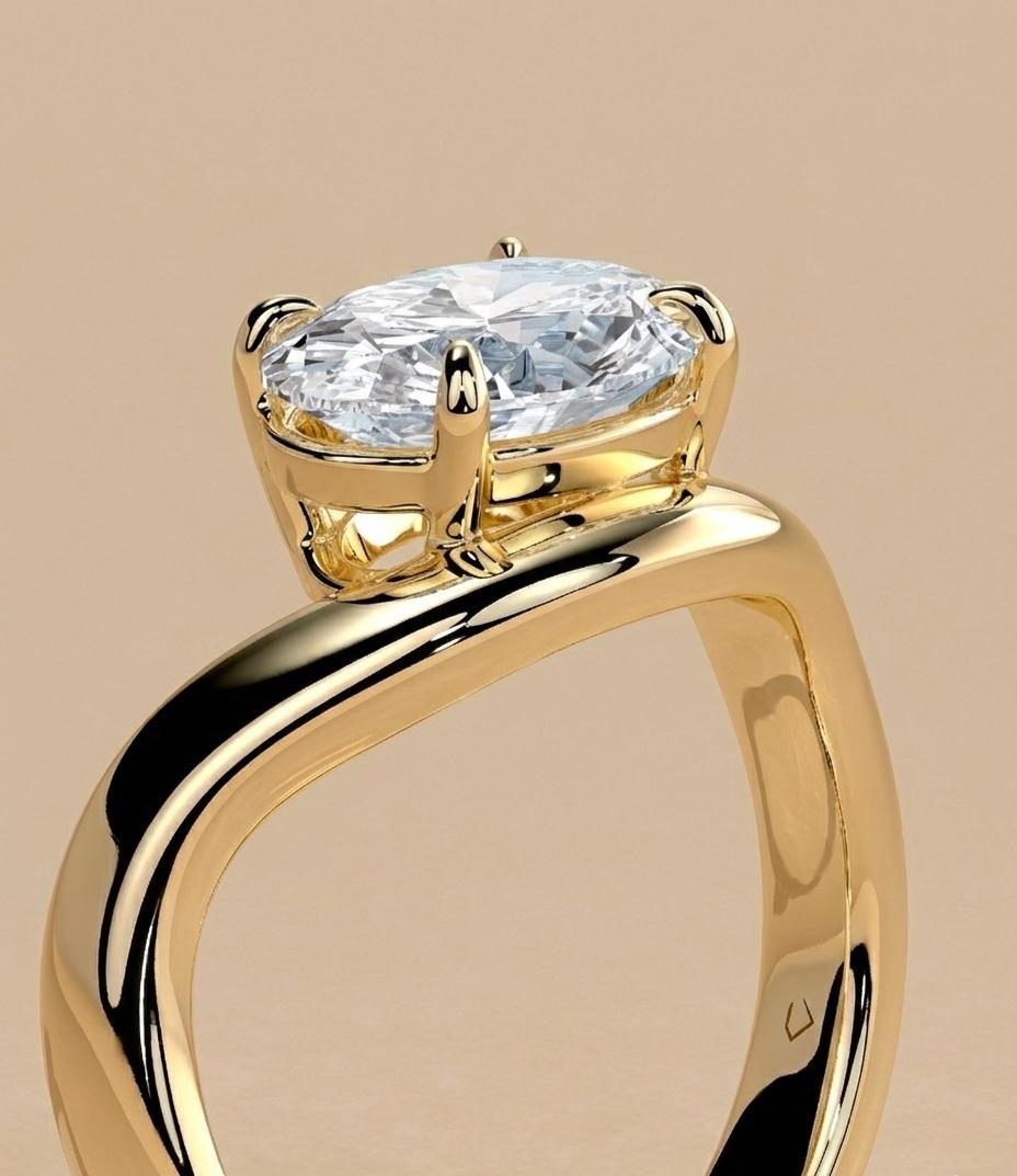 1 Ct IGI Certified Oval Lab Diamond Engagement Ring