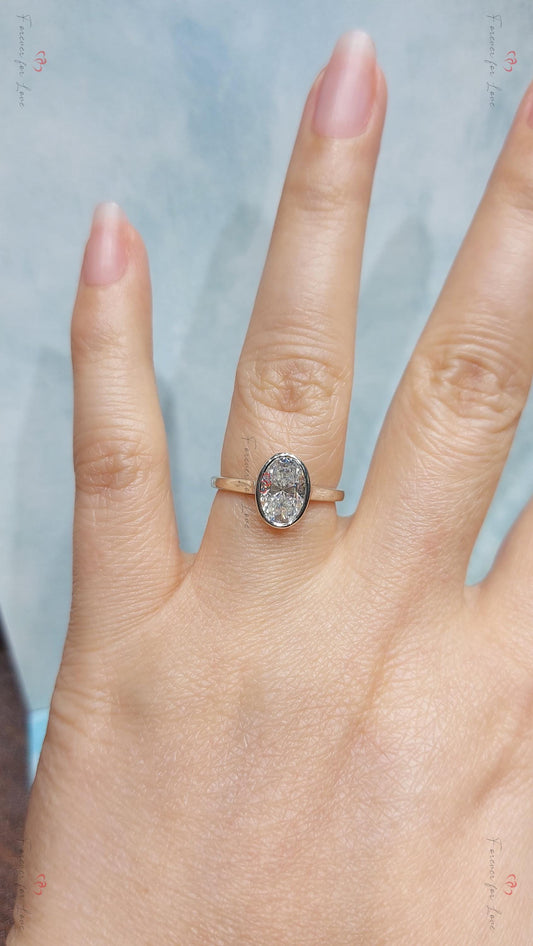 Oval Diamond, Moissanite Solitaire Engagement Ring