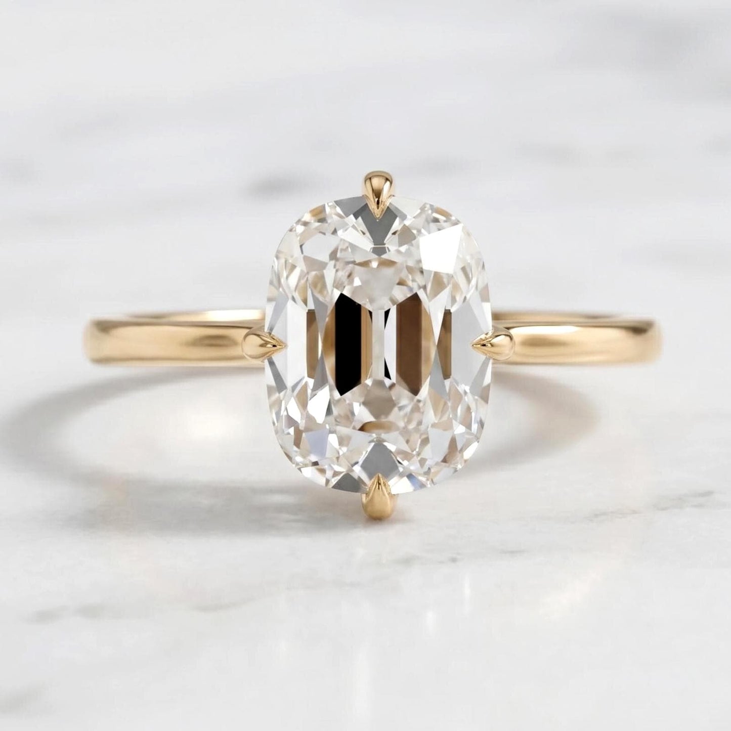 IGI Certified Cushion Lab Diamond Engagement Ring Cushion cut 1Ct Moissanite Brilliant Cut engagement ring in 935 Argentium Silver — custom handcrafted by Forever For Love