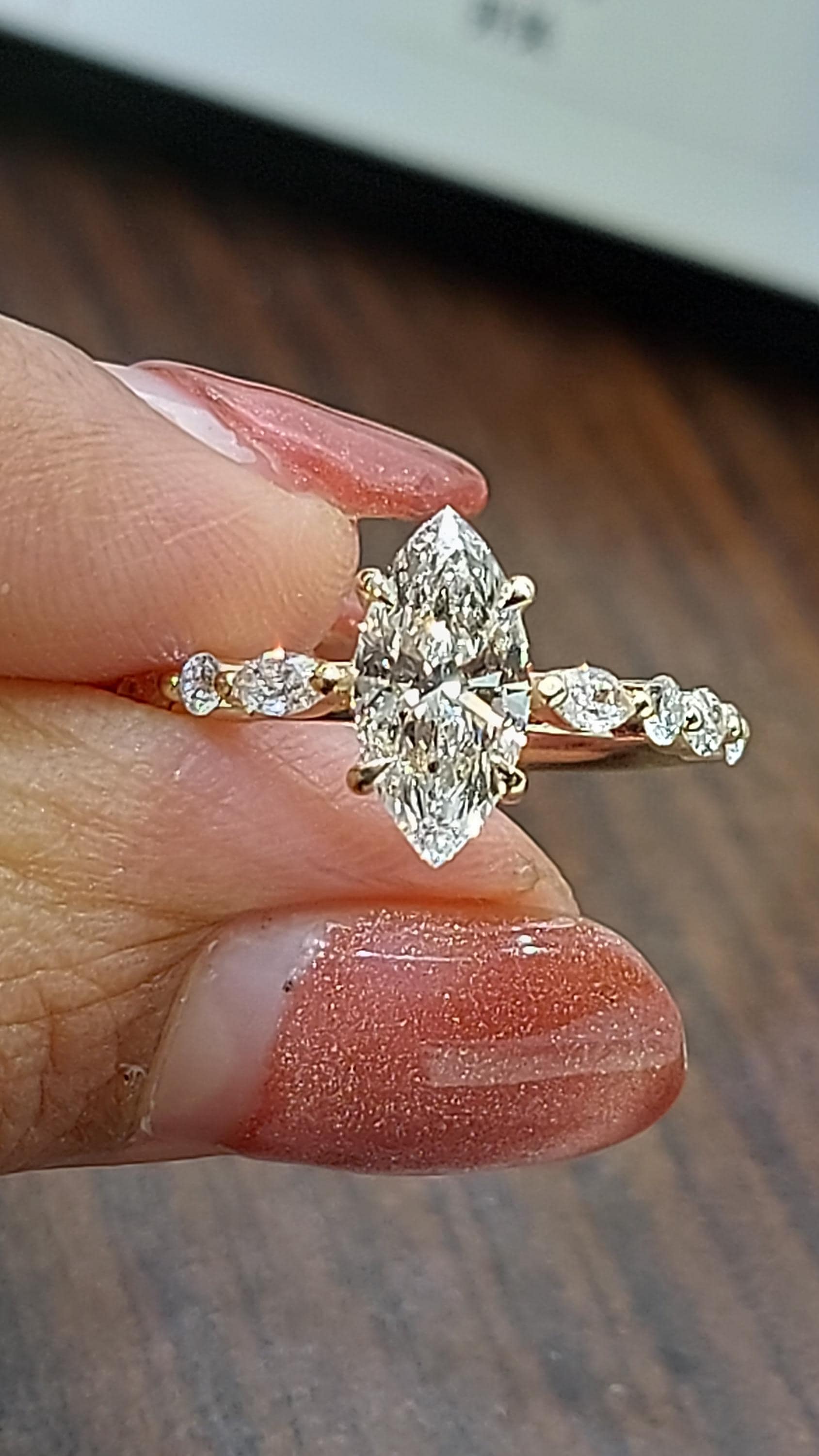 1 Ct IGI Certified Marquise Diamond Band
