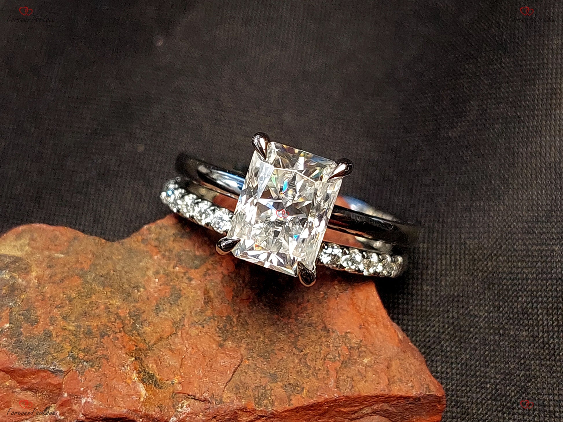 2 Ct Radiant Moissanite Eternity Band