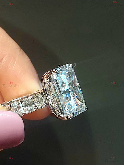 10 Ct Radiant Moissanite Solitaire Engagement Ring