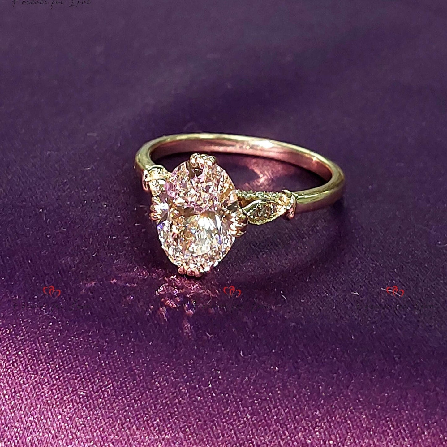2.03 Ct Oval Lab Diamond Vintage Engagement Ring Oval cut 1Ct Moissanite Brilliant Cut engagement ring in 935 Argentium Silver — custom handcrafted by Forever For Love