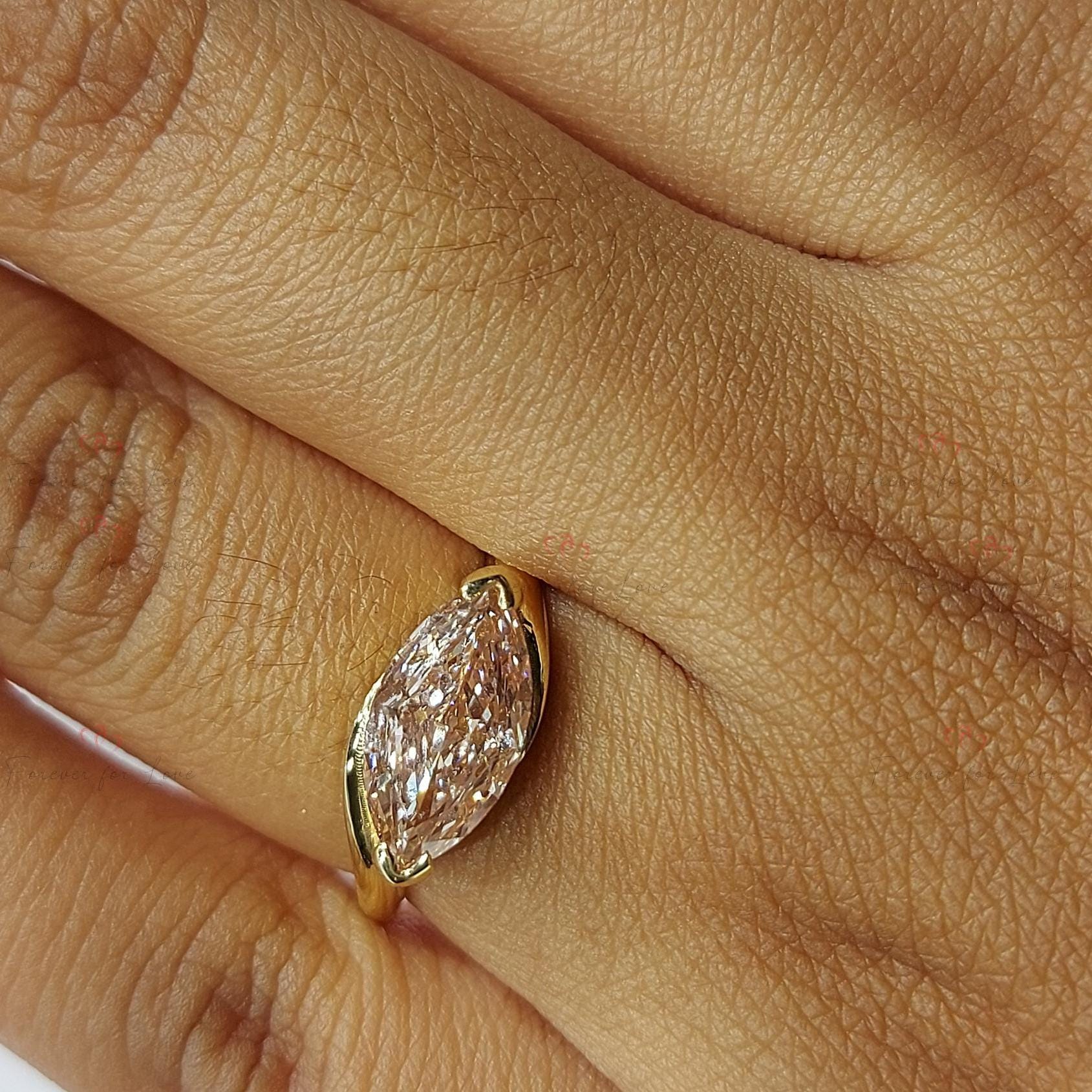 Pink Marquise Cut Lab Created Diamond Engagement Ring IGI Certified Diamond, Vivid Baby Pink Ring, Anniversary bridal Wedding Gift For Her.