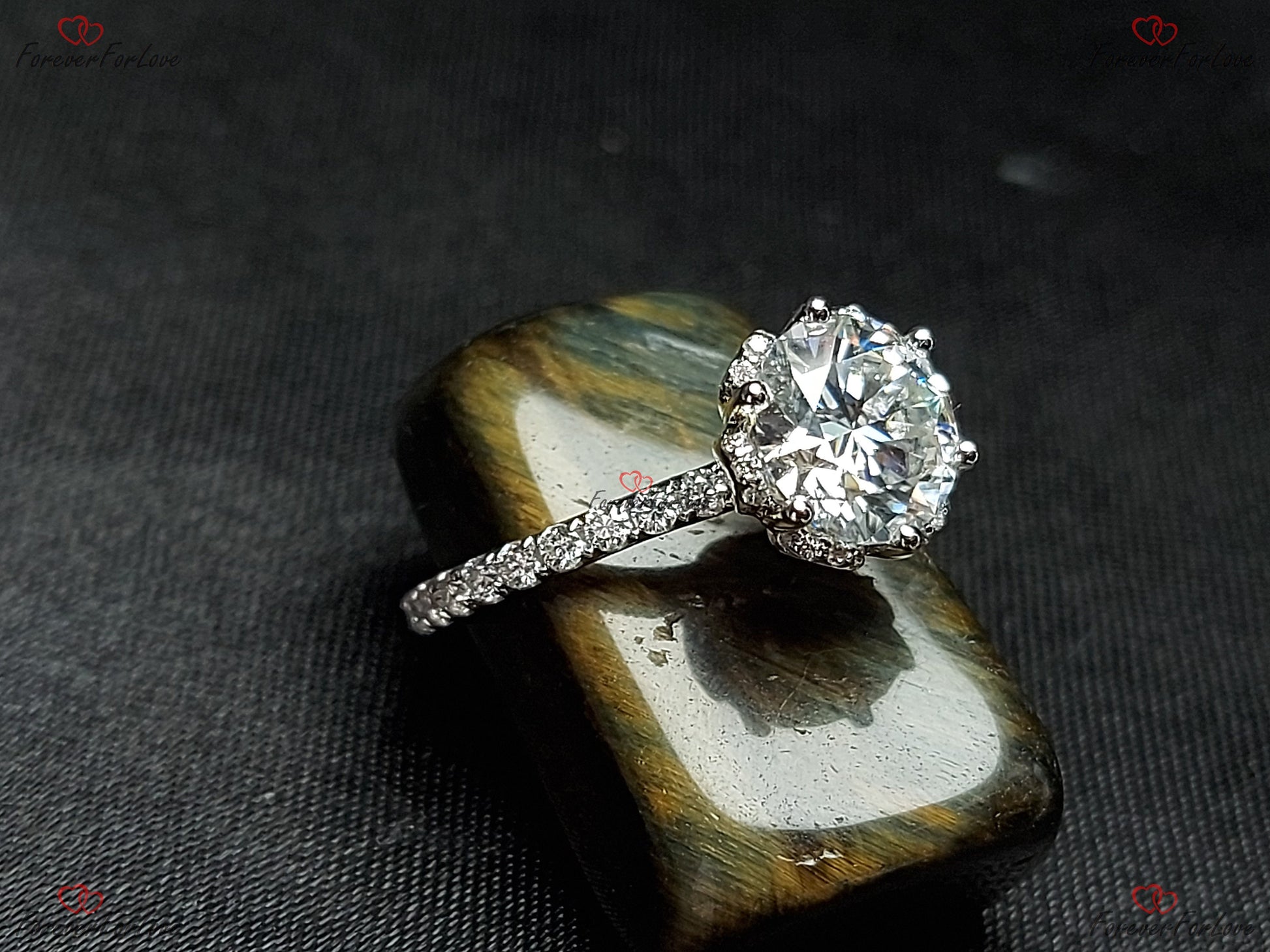 Round Moissanite Engagement Ring