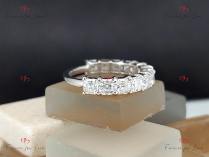 Asscher Moissanite Eternity Band