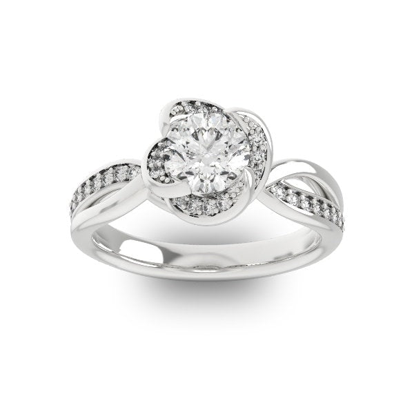 1 Ct Natural Diamond, Moissanite Engagement Ring