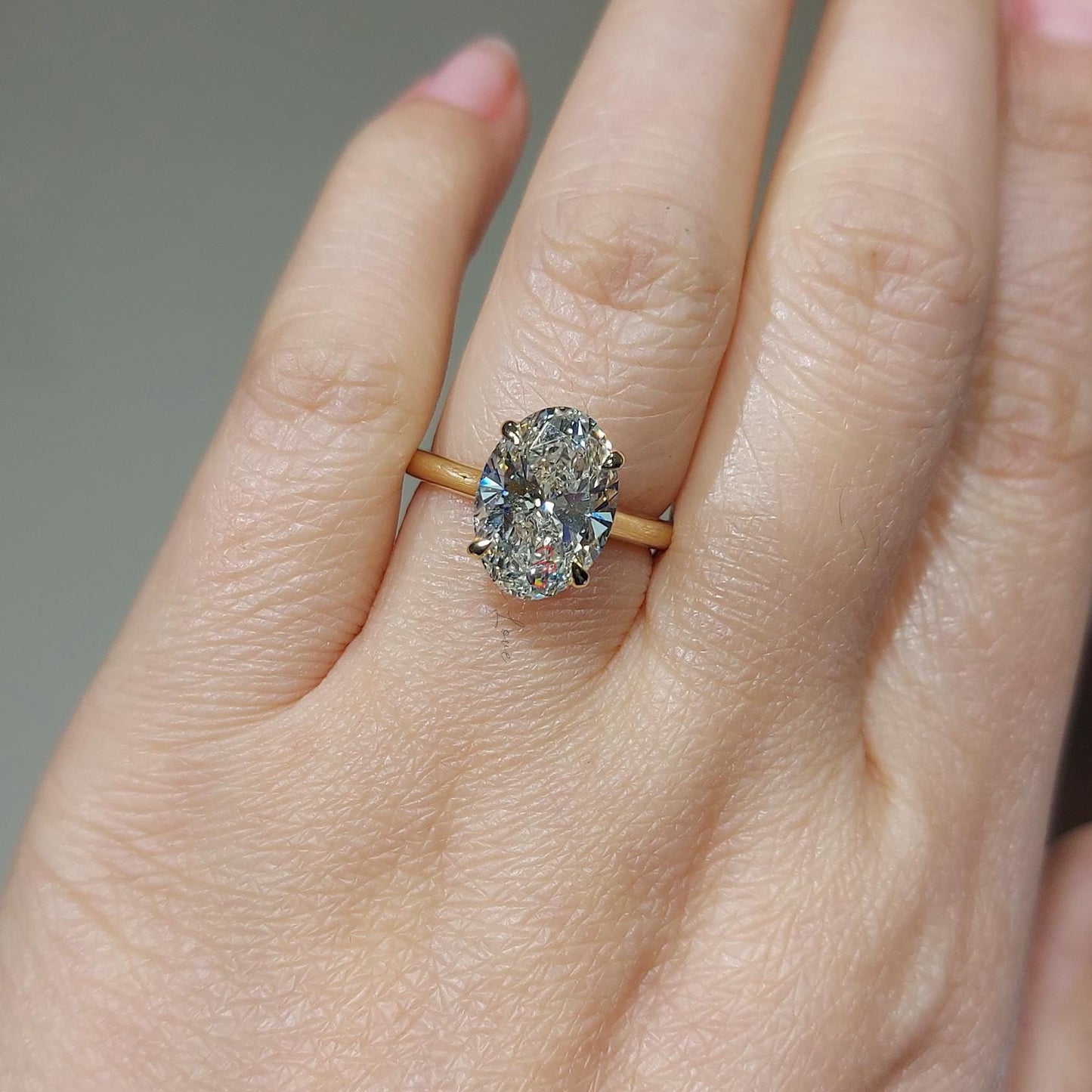 3.9 Ct Oval Lab Diamond Engagement Ring Oval cut 1Ct Moissanite Brilliant Cut engagement ring in 935 Argentium Silver — custom handcrafted by Forever For Love