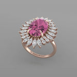 Vintage Light Pink Sapphire Engagement Ring with Marquise Diamond Accents Forever For Love