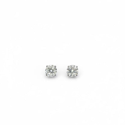 3 Karat Gesamtgewicht D Farbe VVS2 Reinheit IGI-zertifizierte runde Ideal-Schliff Laborgezüchtete Diamant-Ohrstecker 14k Weißgold Körbchen Pushback