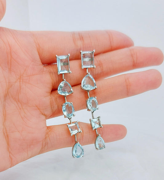 Aquamarine earrings, March Birthstone Gift, March Birthstone earrings, Bridesmaid earrings, Birthday Gift, Aquamarine dangling earring.