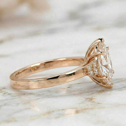 Marquise Lab Diamond Engagement Ring