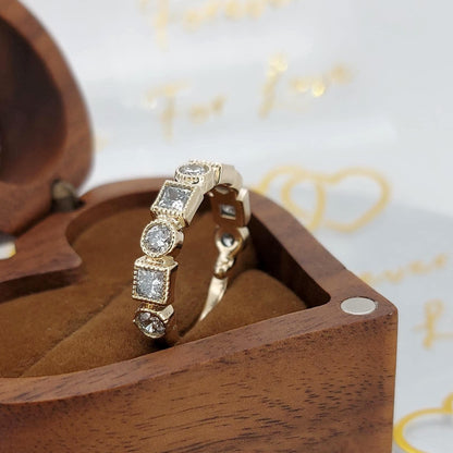 Round Lab Diamond Half Eternity Band