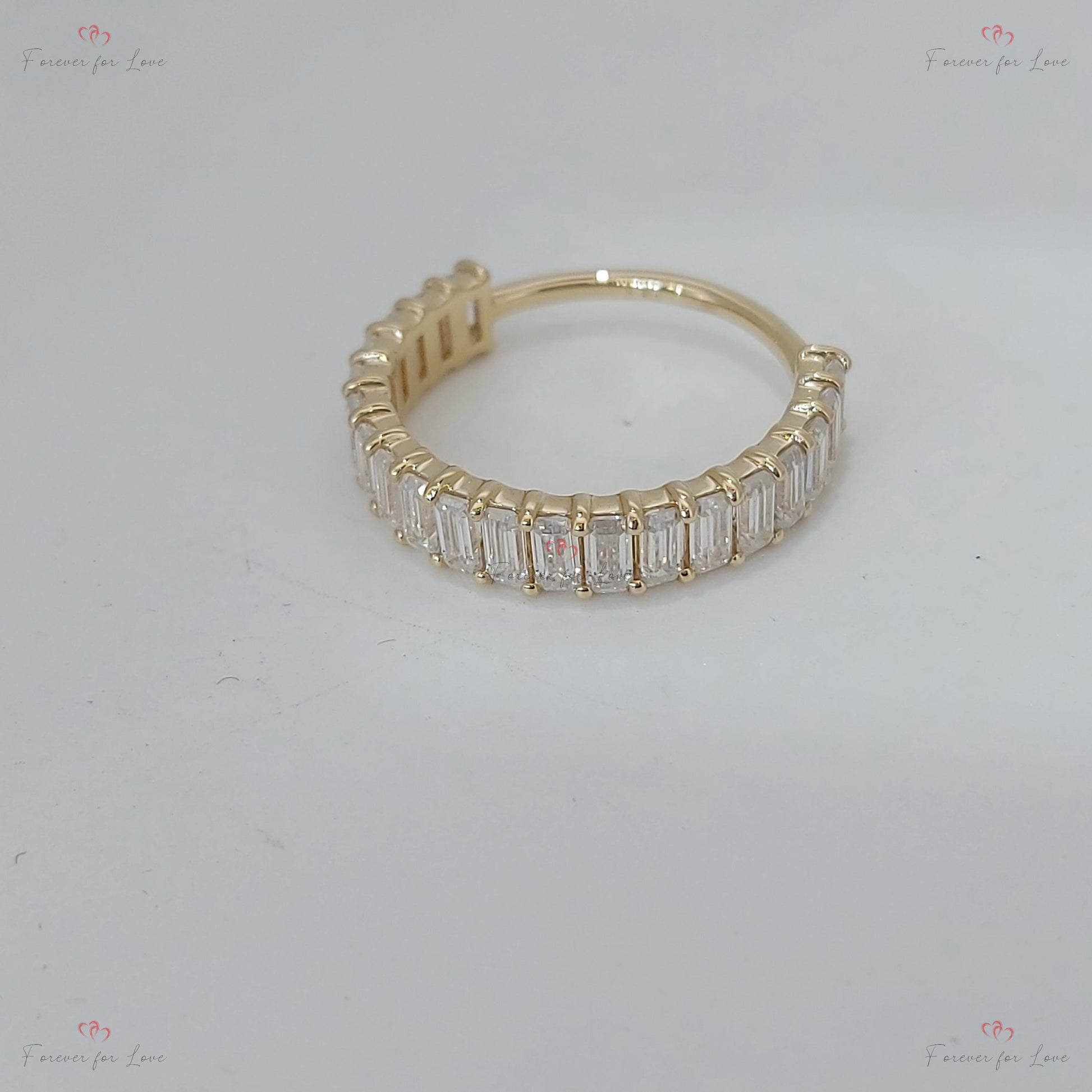 0.25 Ct Baguette Lab Diamond Half Eternity Band