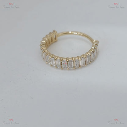 0.25 Ct Baguette Lab Diamond Half Eternity Band
