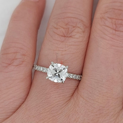 1.5 Ct IGI Certified Cushion Diamond Engagement Ring