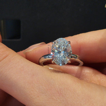 3.5 Ct IGI Certified Oval Lab Diamond Engagement Ring