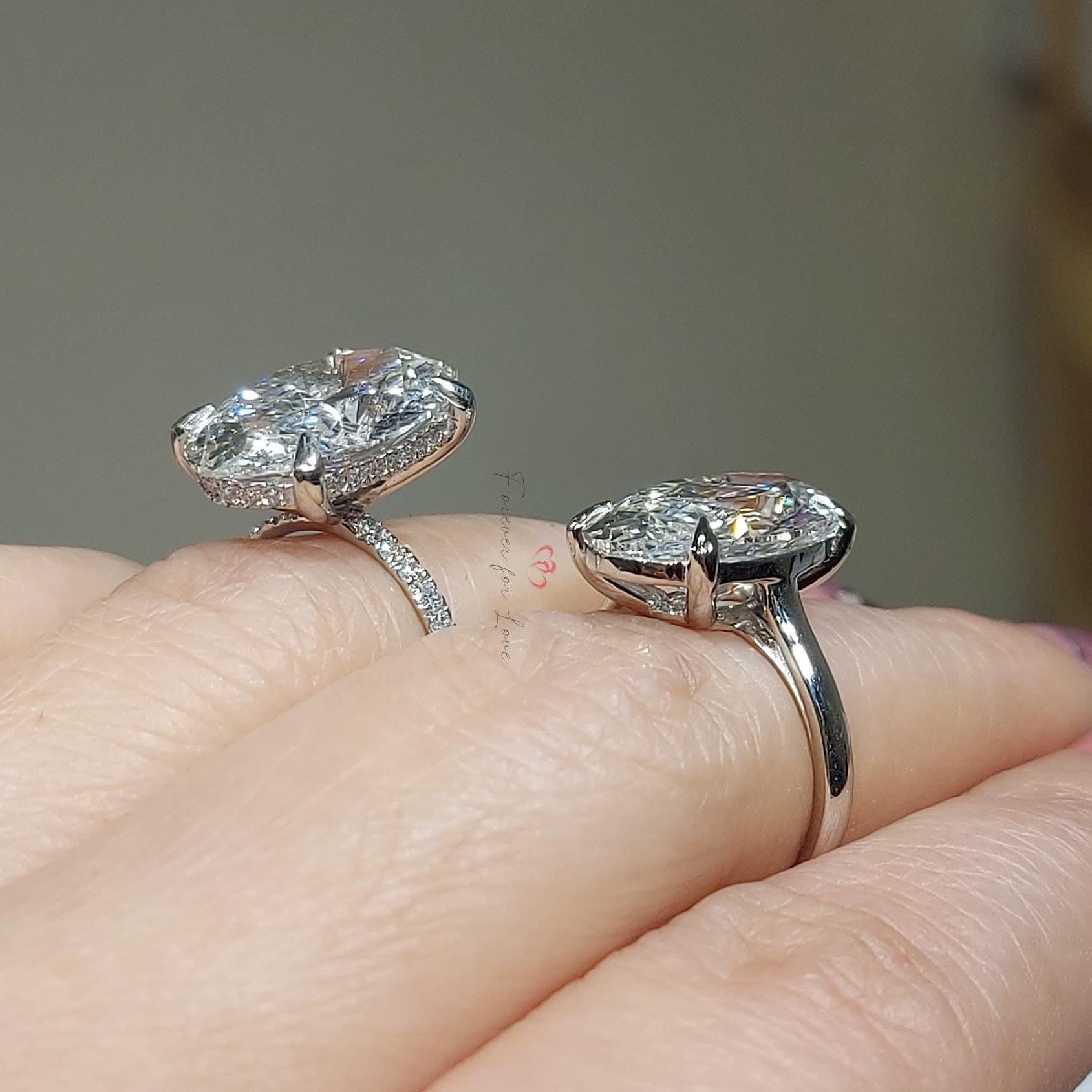 6 Ct Oval Lab Diamond Engagement Ring