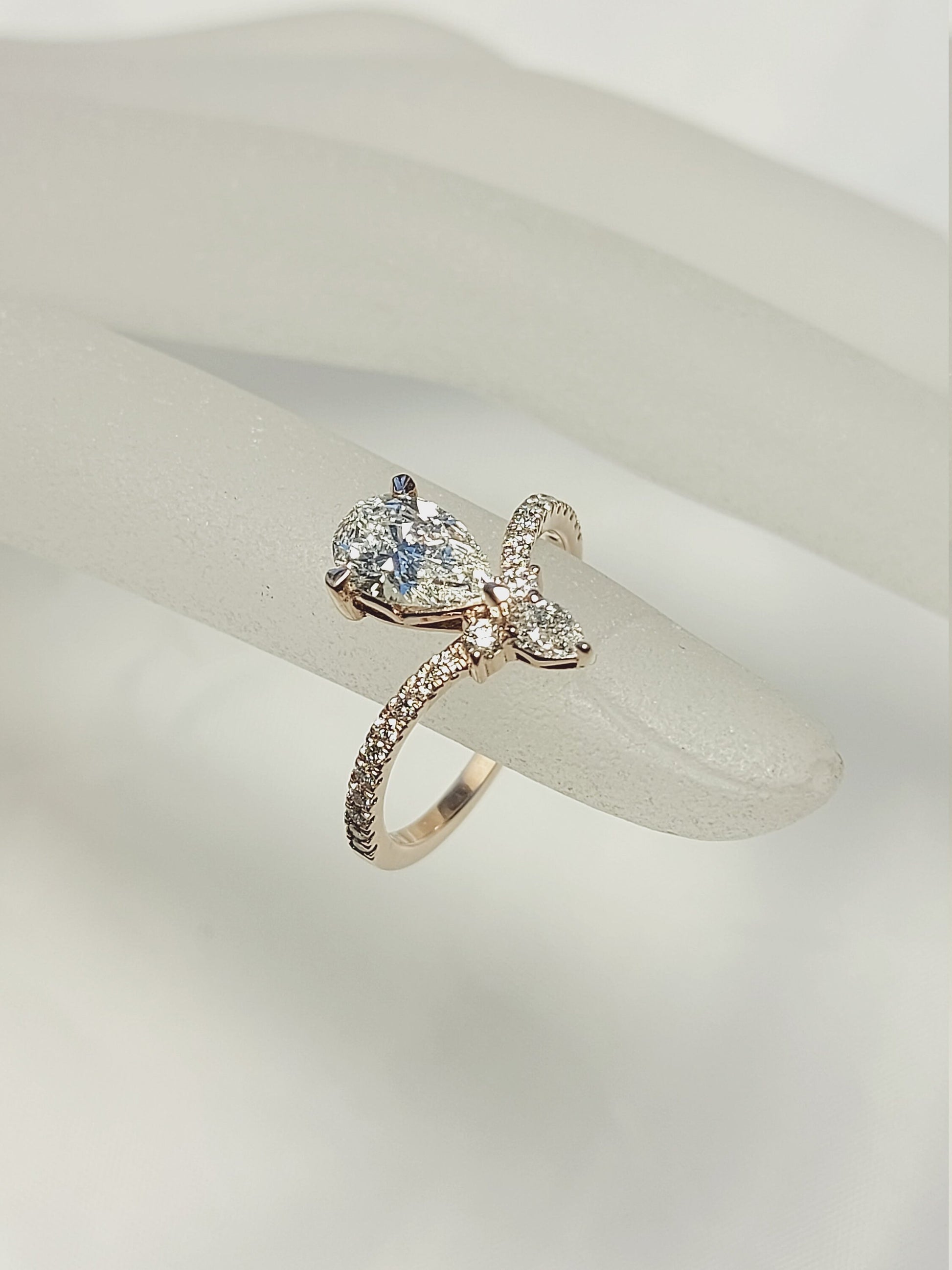 8 Ct IGI Certified Pear Lab Diamond Engagement Ring