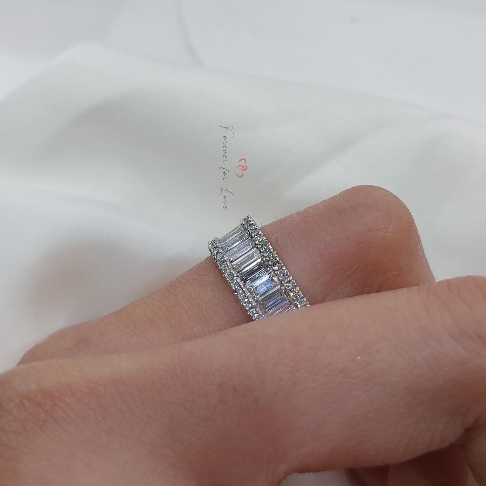 Baguette Lab Diamond Half Eternity Band