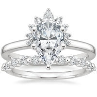 1 Ct Pear Diamond, Moissanite Solitaire Engagement Ring Pear cut 1Ct Moissanite Brilliant Cut engagement ring in 935 Argentium Silver — custom handcrafted by Forever For Love