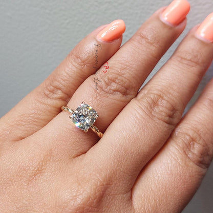 2 Ct IGI Certified Cushion Lab Diamond Engagement Ring