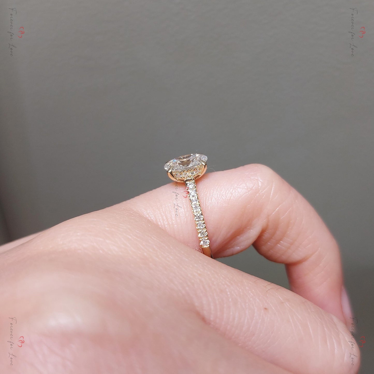 1 Ct IGI Certified Oval Diamond Engagement Ring Oval cut 1Ct Moissanite Brilliant Cut engagement ring in 935 Argentium Silver — custom handcrafted by Forever For Love