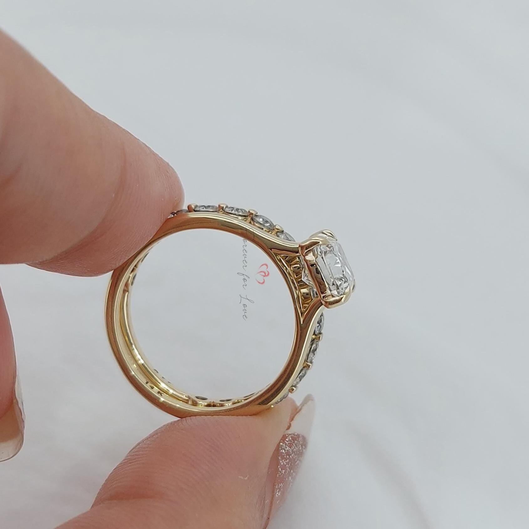 2 Ct Cushion Lab Diamond Eternity Band