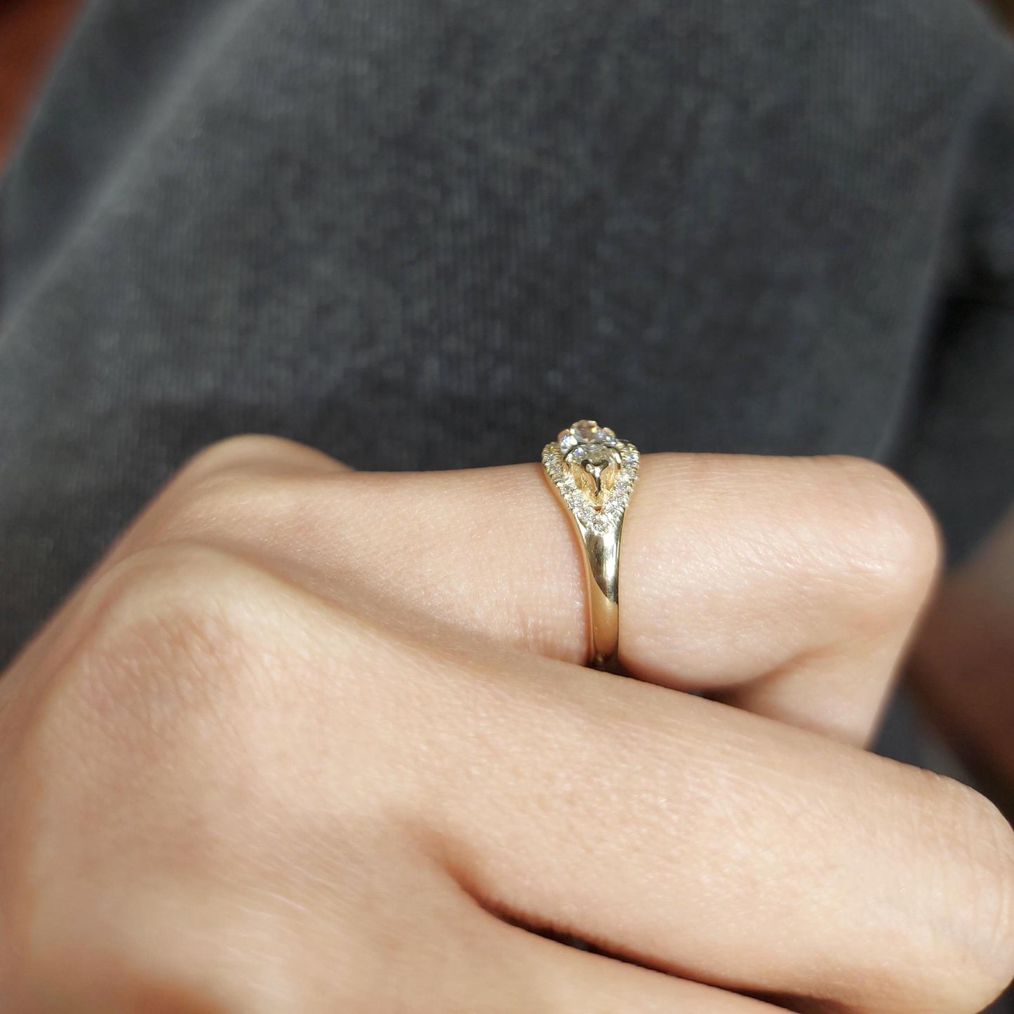0.5 Ct Marquise Diamond Band Marquise cut 1Ct Moissanite Brilliant Cut engagement ring in 935 Argentium Silver — custom handcrafted by Forever For Love