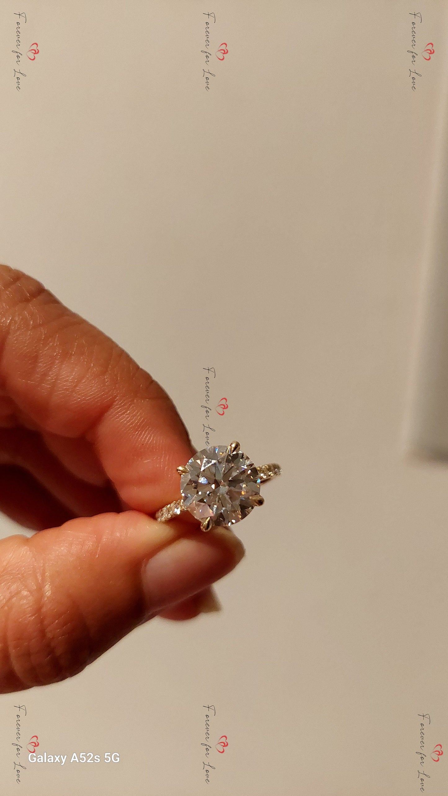 3 Ct Round Lab Diamond Hidden Halo Engagement Ring Round cut 1Ct Moissanite Brilliant Cut engagement ring in 935 Argentium Silver — custom handcrafted by Forever For Love