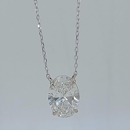 Oval diamond Necklace, 14k Yellow Gold, Dainty Minimalist Oval Pendant, Real Diamond Womens Necklace, Special Gift For Her.
