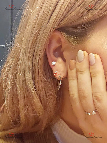 14 Karat Gelbgold Ohrstecker mit 1 Karat runden Diamanten, Diamant Ohrstecker, echte Diamantohrstecker, Geburtstagsgeschenk, Valentinstagsgeschenk für sie