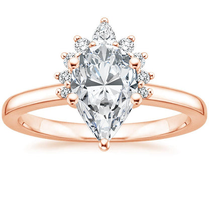 1 Ct Pear Diamond, Moissanite Solitaire Engagement Ring