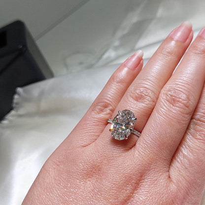 8 Ct Oval Diamond, Moissanite Engagement Ring