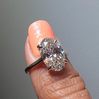 3.6 Ct Oval Lab Diamond Engagement Ring