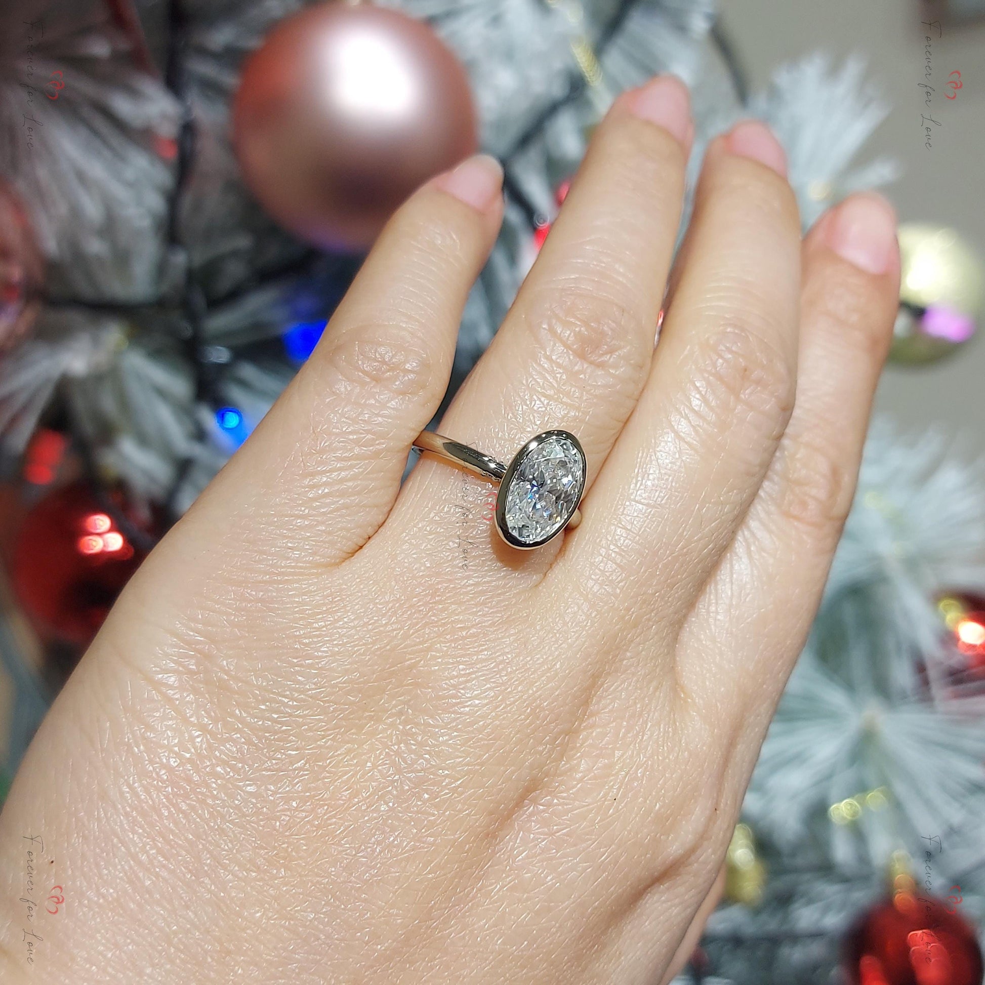 4 Ct Oval Diamond, Moissanite Solitaire Engagement Ring