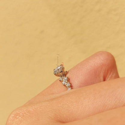 1 Ct Round Natural Diamond Engagement Ring