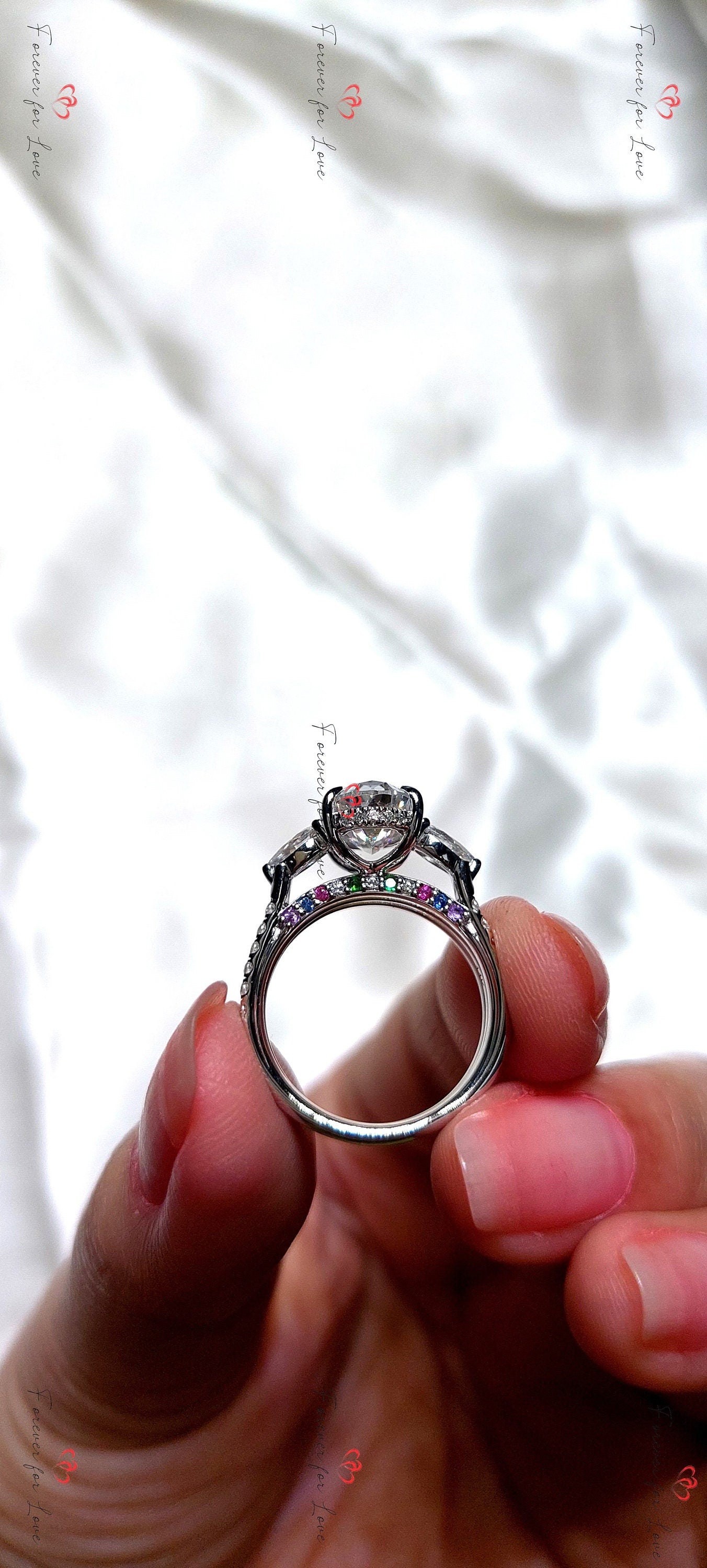 3 Ct Oval Moissanite Eternity Band